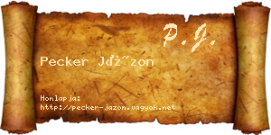 Pecker Jázon névjegykártya